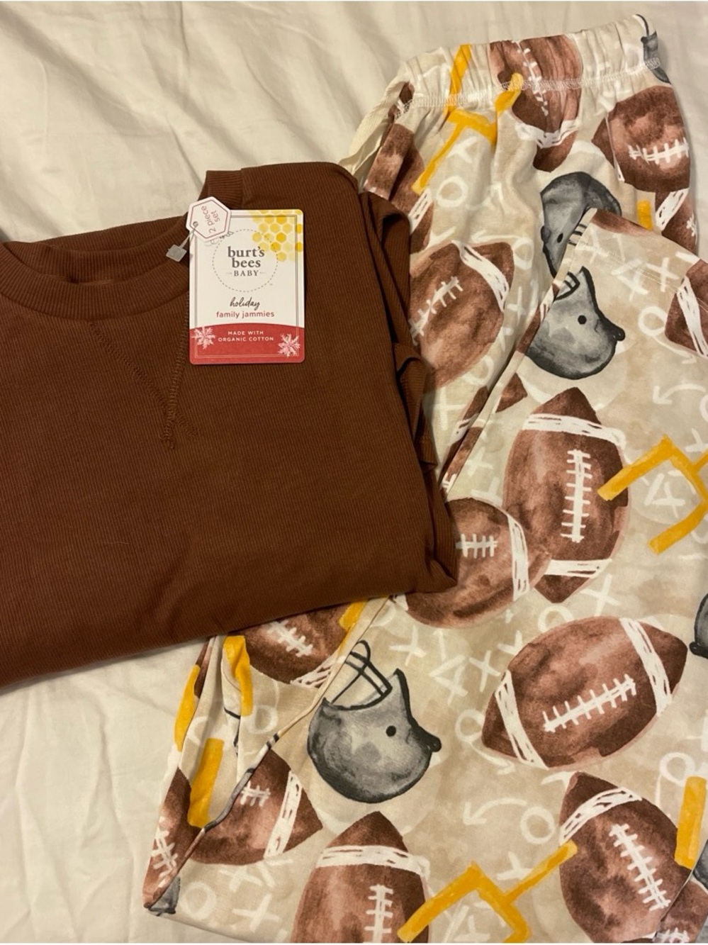 Men's Brown Organic Cotton Long-Sleeve Top and Football pants